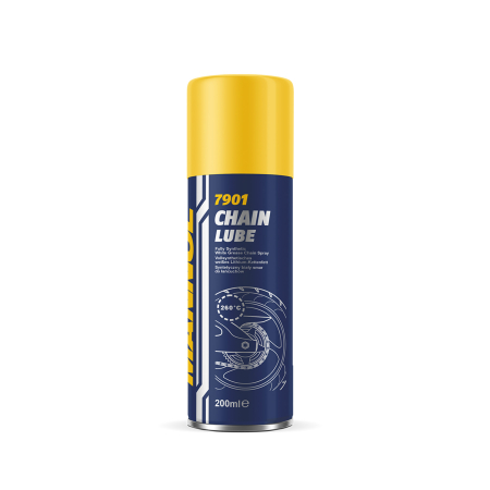 Branduri - Lubrifiant Lanț Motocicletă MANNOL Chain Lube 200 ml - Sintetic Alb, Anti-Uzura, O/X/W-Ring