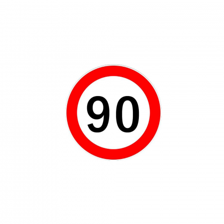 Accesorii Auto - Sticker autocolant (12 cm) limitare viteza 90 km/h