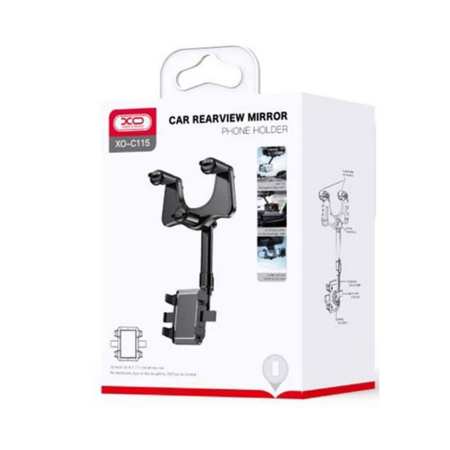 Branduri - Suport Auto Prindere Oglinda Retrovizoare XO C115, Brat Ajustabil MultiAngle, Rotire 360 Grade, Universal, Negru, Stabilitate Ridicata