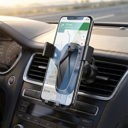 Suport Auto Gravitational XO C86, Prindere Grila Ventilatie, Sistem AutoGravity, Operare o Singura Mana, Universal, Negru [1]