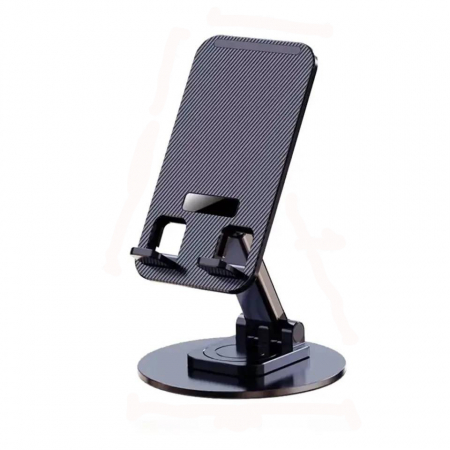 Accesorii telefoane mobile - Suport birou pentru telefon/ tableta rotativ 360 aluminiu negru