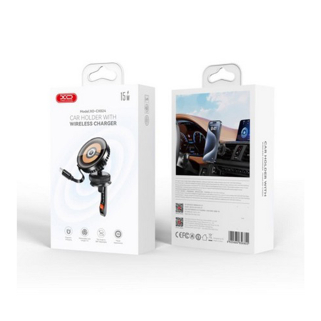 Branduri - Suport Auto Magnetic cu Incarcare Wireless 15W XO CX024, Compatibil MagSafe, Prindere Grila Ventilatie, Rotire 360, Cablu Type-C Inclus, Negru