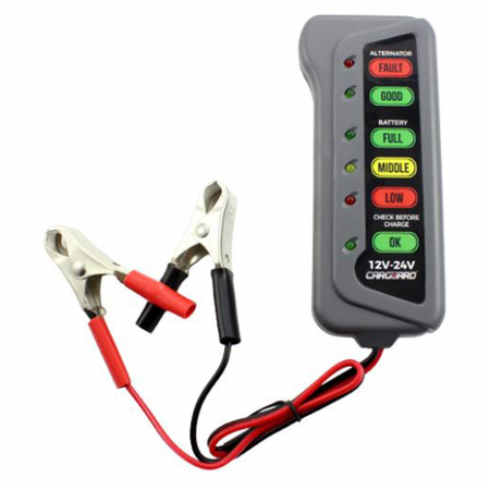 Testere si diagnoza auto - Tester de alternator si baterie/acumulator Carguard, afisare LED, pentru autoturisme/camioane, tensiune 12/24V