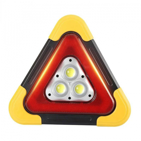 Accesorii Auto - Triunghi reflectorizant cu 3 LED incarcare solara/ USB si 5 moduri de avertizare