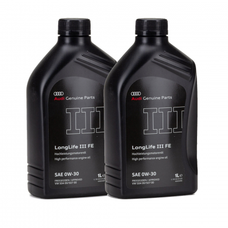 Branduri - Pachet 2 litri Ulei Original Audi LongLife III FE 0W-30 GS55545D2 – Aprobări VW 504.00 / 507.00