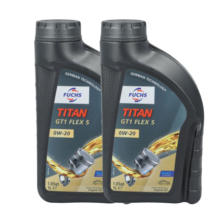 Branduri - Pachet 2 Litri (2x 1L) - Ulei de Motor Fuchs TITAN GT1 FLEX 5 0W-20 (ACEA C6, API SP, BMW LL-17 FE+)