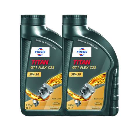 Branduri - Pachet 2 Litri (2x 1L) - Ulei de Motor Fuchs TITAN GT1 FLEX C23 5W-30 (ACEA C2/C3, BMW LL-04, MB 229.52)