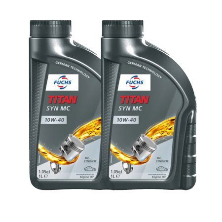 Branduri - Pachet 2 Litri (2x 1L) - Ulei de Motor Fuchs TITAN SYN MC 10W-40 (Sinteză HC, ACEA A3/B4, VW, Renault)