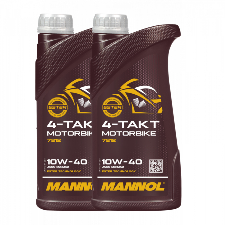 Moto - Pachet 2 litri Ulei MANNOL 4-Takt Motorbike 10W40 Sintetic cu Ester (Moto Sport & Off-Road)