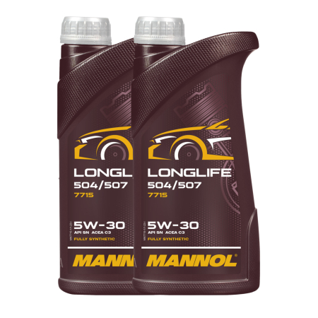Ulei Motor - Pachet 2 litri Ulei MANNOL Longlife 504/507 5W30 - Mid SAPS (Sintetic PAO, DPF/TWC)