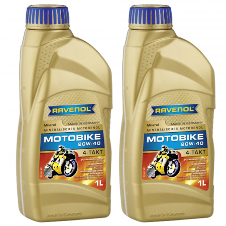 Branduri - Pachet 2 litri ulei moto Ravenol Motobike 4T Mineral 20W40