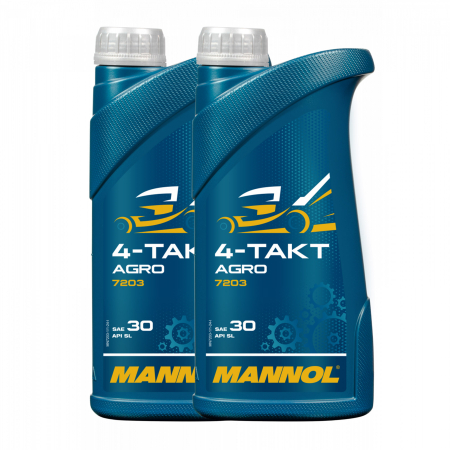 Moto - Pachet 2 litri Ulei Motor drujba MANNOL 4-Takt Agro SAE 30 Mineral (Utilaje Grădină, Anti-depuneri)