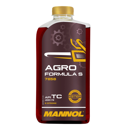 Moto - Ulei MANNOL Agro Formula S - 1 Litru, Sintetic 2-Takt (Utilizare Intensivă, Fără Fum)