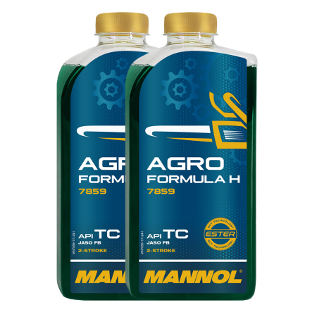 Moto - Pachet 2 litri Ulei Motor drujba MANNOL Agro Formula H Sintetic 2-Takt (Husqvarna, Anti-depuneri)