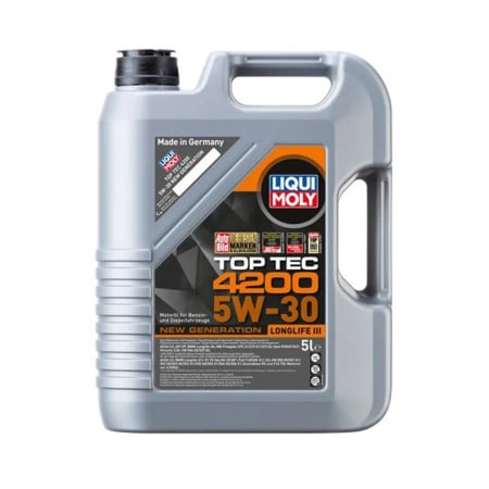Branduri - Ulei Motor Liqui Moly Top Tec 4200 5W-30, 5 Litri, Longlife III, Sintetic, ACEA C3, Aprobare VW 504.00 / 507.00, BMW LL-04, MB 229.51, Porsche C30