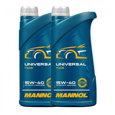 15W40 - Pachet 2 litri Ulei Motor Mannol Universal 15W-40 (Mineral, Protecție Extinsă)