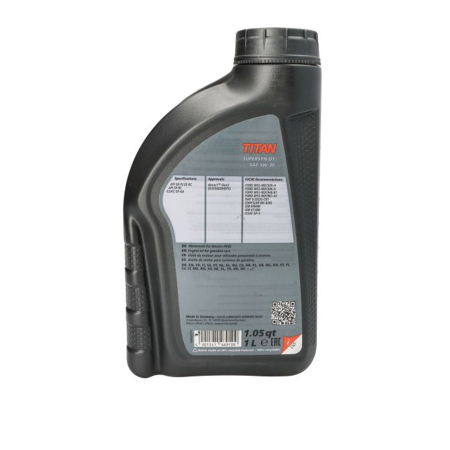 Pachet 2 Litri (2x 1L) - Ulei de Motor Fuchs TITAN Supersyn D1 5W-30 (API SP RC, ILSAC GF-6A, dexos1™ Gen 3) [1]