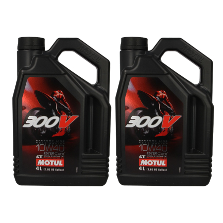 Branduri - Pachet 8 litri ulei Motul 300V Factory Line 10W40 – Performanță de competiție pentru motociclete de înaltă putere