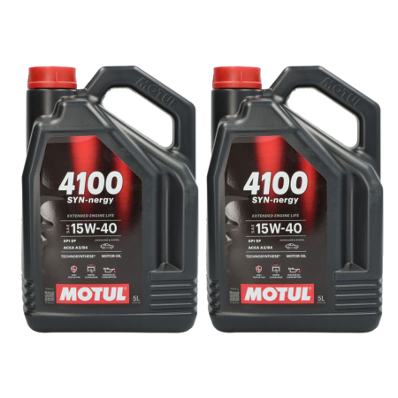 15W40 - Pachet 10 litri ulei Motul 4100 SYN-NER 15W40 – Protecție fiabilă și performanță constantă pentru motoare moderne