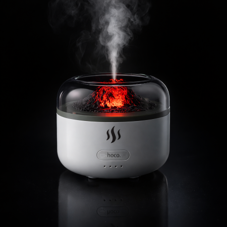 Umidificator Auto si Casa Hoco HX30, Difuzor Aromaterapie, 300ml, Alimentare USB, Lumina Ambientala, Portabil, Alb [3]