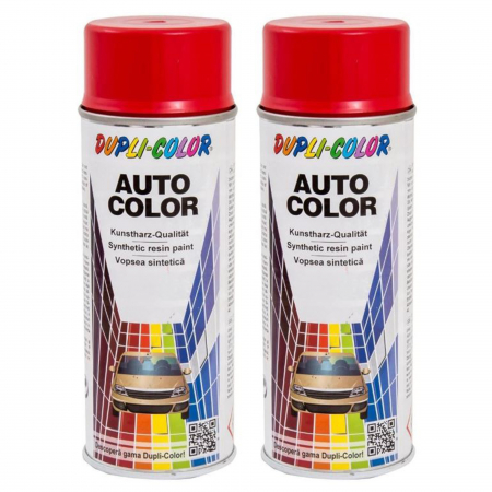 Vopsea Auto - Pachet 2 x Vopsea Spray Auto Dupli-Color Dacia Logan Rosu Passion 021C 350 ml