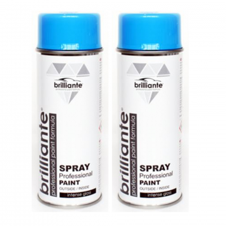 Branduri - Pachet 2 x Vopsea Spray Brilliante albastru deschis RAL 5012 400 ml