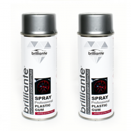 Vopsea Auto - Pachet 2 x Vopsea Spray Brilliante Cauciucată (Argintiu) 400 ml
