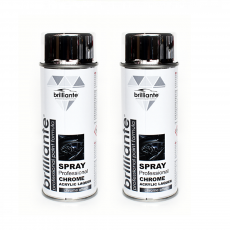 Vopsea Auto - Pachet 2 x Vopsea Spray Brilliante Crom Argintiu 400 ml
