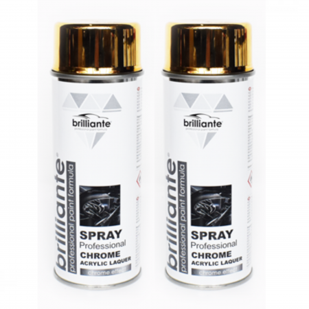 Vopsea Auto - Pachet 2 x Vopsea Spray Brilliante Crom Auriu 400 ml