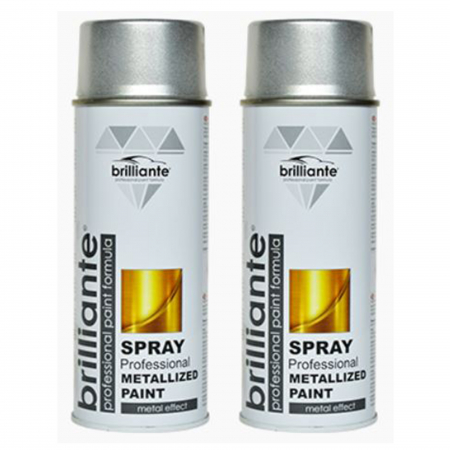 Vopsea Auto - Pachet 2 x vopsea spray Brilliante gri metalizat 400 ml