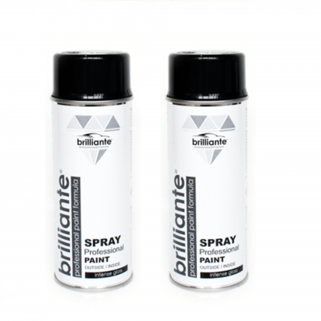 Vopsea Auto - Pachet 2 x Vopsea Spray Brilliante Negru Lucios RAL 9005 400 ml
