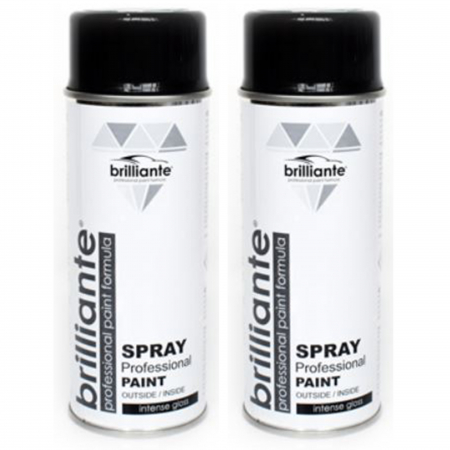Vopsea Auto - Pachet 2 x Vopsea Spray Brilliante Negru Trafic Lucios RAL 9017 400 ml