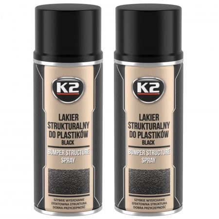 Branduri - Pachet 2 Vopsea Texturata K2 pentru plastic bara protectie 400 ml