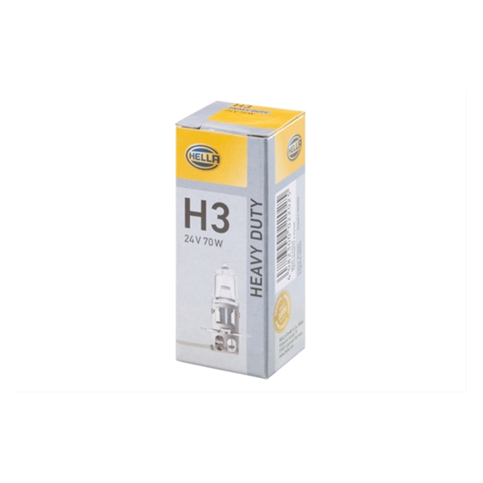 Bec Halogen H3 HELLA pentru Camioane si Utilaje - 24V, 70W (PK22s), Calitate Originala