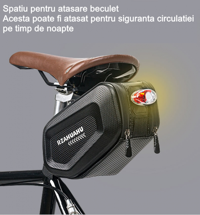 Borseta pentru bicicleta cu prindere pe sa, impermeabila, 20x12x11.5 cm [4]