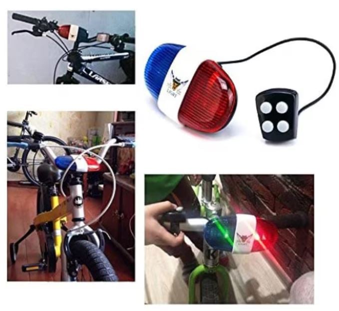 Claxon pentru bicicleta, sirena girofar politie, 4 sunete [5]