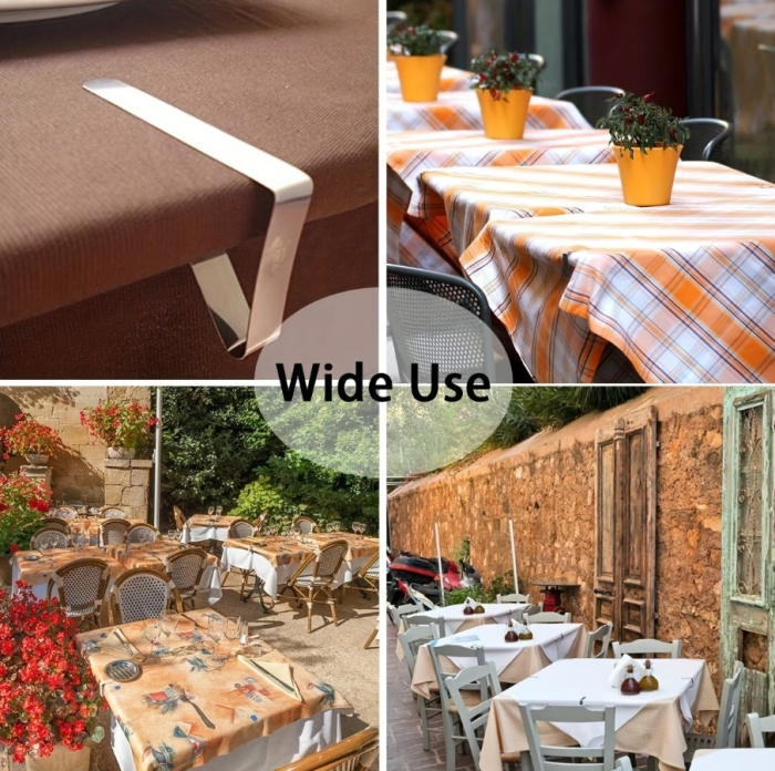 Set 12 cleme metalice pentru fixare fata de masa, 7.2x4.6x1.2 cm, accesoriu Horeca, pentru restaurante, cafenele, terase, hoteluri sau evenimente [4]