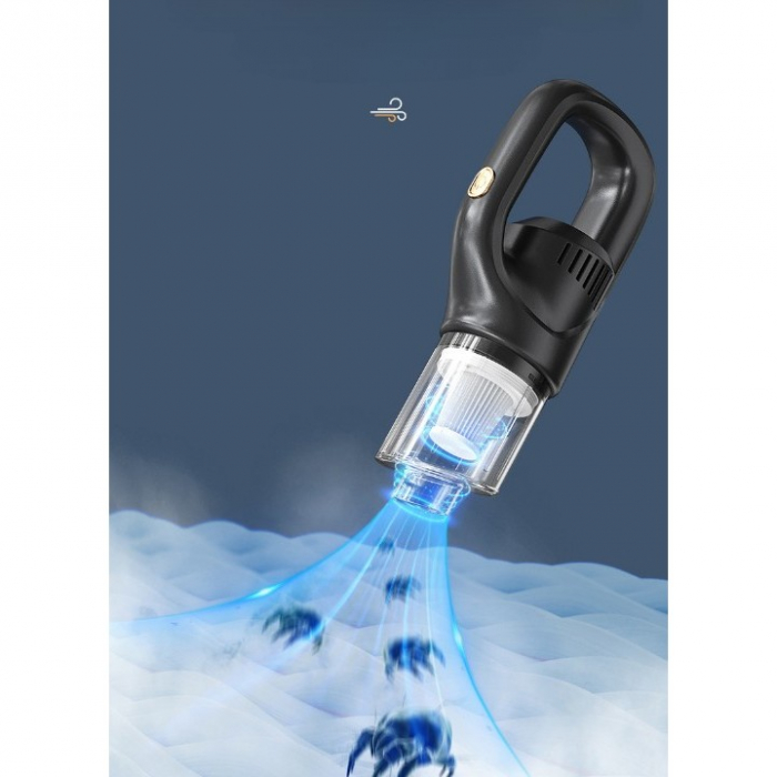 Aspirator Portabil fara Fir, Incarcare USB, Pentru Casa si Masina, Autonomie 45 min, Negru [6]