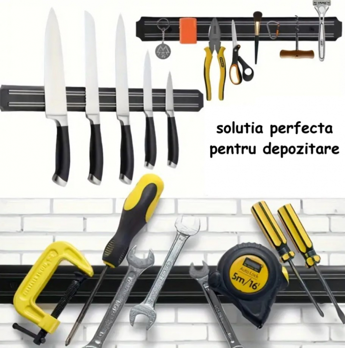 Bara magnetica pentru cutite, scule sau instrumente bricolaj, prindere in 2 suruburi, lungime 33 cm [3]