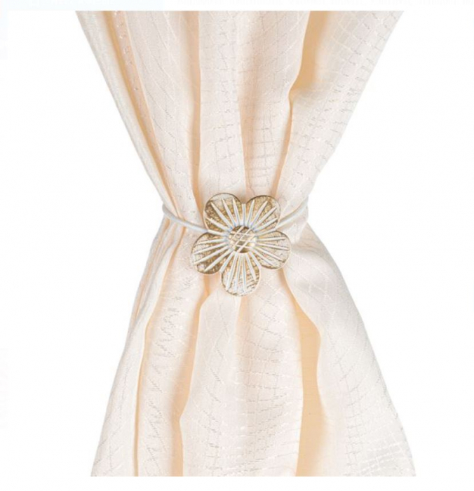 Brosa pentru perdea, cu magnet, tip floare, 30 cm [2]