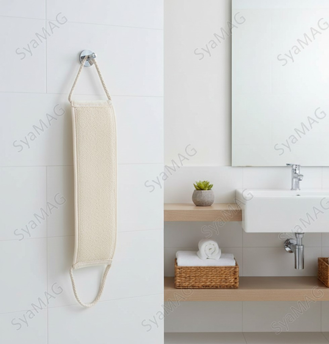 Burete de baie, tip centura, pentru spate, 50x8 cm, utilizare facila, manere practice [2]