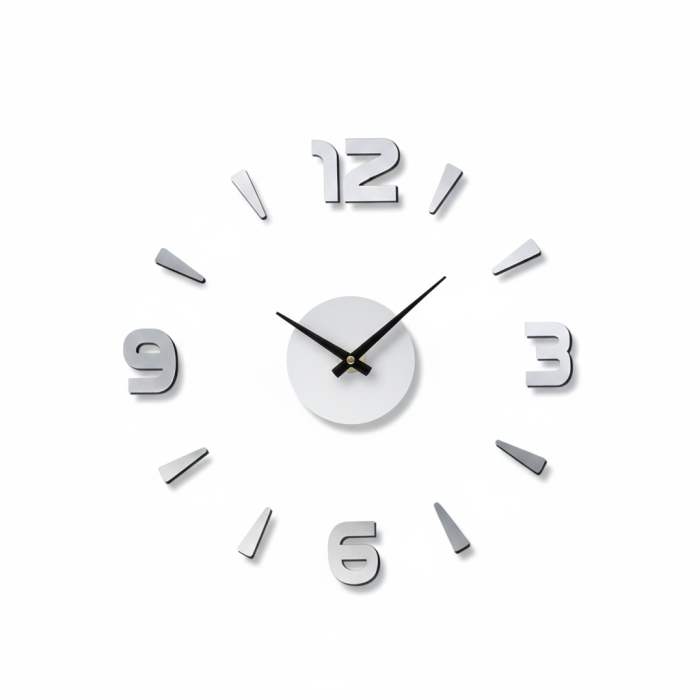 Ceas de perete argintiu DIY, 35 cm [3]