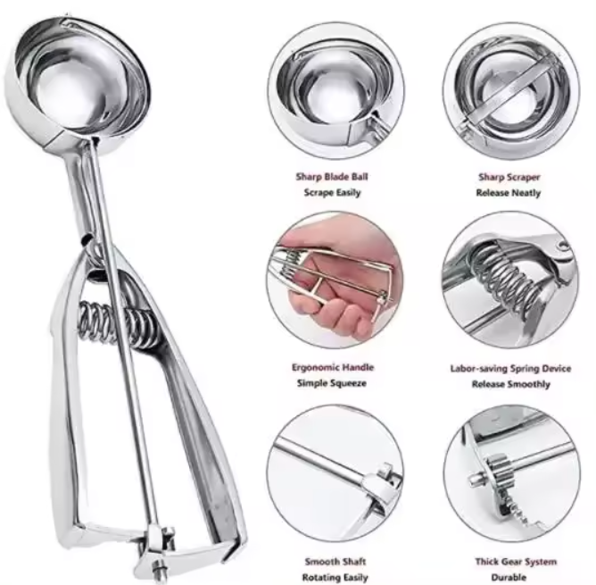 Cleste pentru inghetata, inox, 21x6 cm [2]
