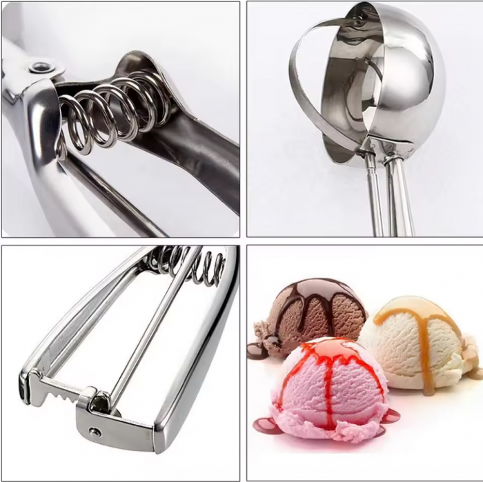 Cleste pentru inghetata, inox, 21x6 cm [3]