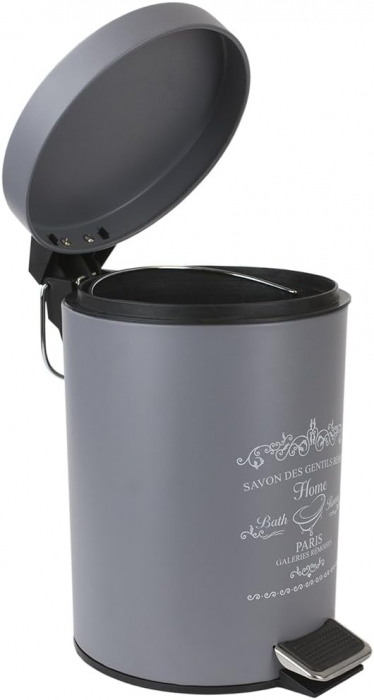 Cos de gunoi metalic cu pedala, antracit , 5L [1]