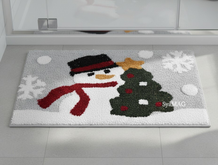 Covor de baie, model om de zapada, suprafata antialunecare, 75x45 cm [3]