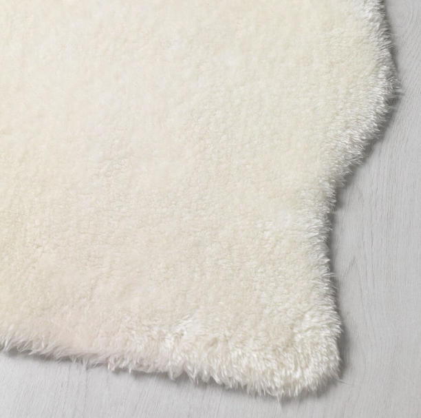 Covor decorativ, blana artificiala, alb, 55x85 cm [3]