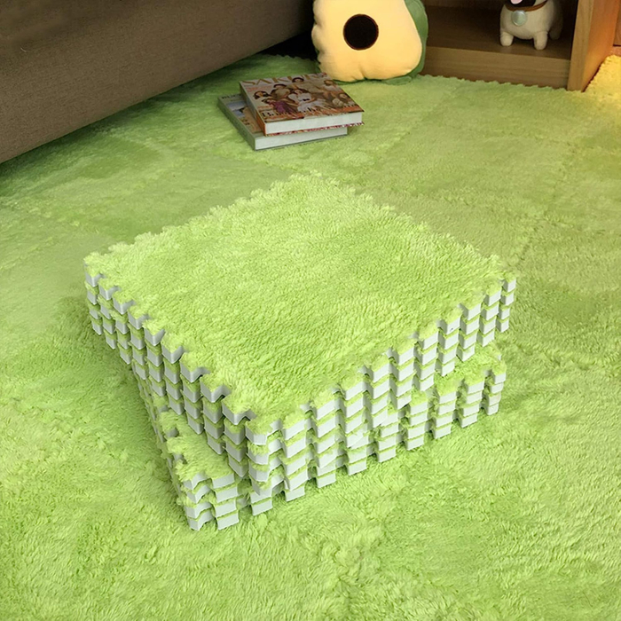 Covor din spuma pufos, puzzle verde, 10 piese, 30x30x1 cm [1]