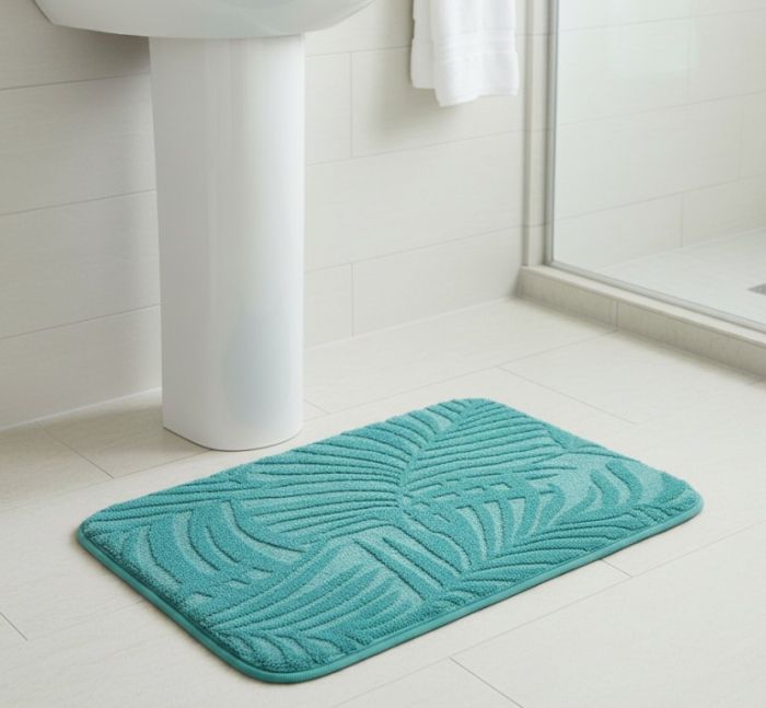 Covor moale de baie, turcoaz, suprafata antiaderenta, 59x38 cm [1]