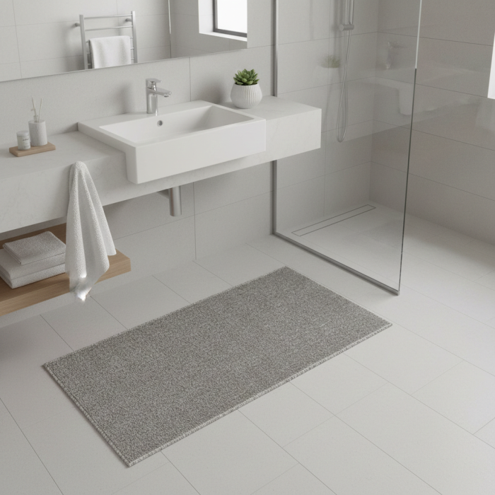 Covor tip mocheta, gri, 110x45 cm, pentru hol, bucatarie, living, intrare sau alte spatii interioare [2]